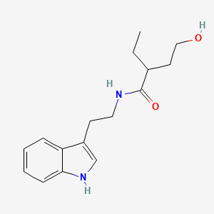 molecular formula C16H22N2O2 B11847327 2-Ethyl-4-hydroxy-N-[2-(1H-indol-3-yl)ethyl]butanamide CAS No. 90179-70-7