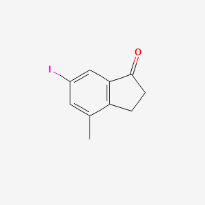 molecular formula C10H9IO B11847358 6-Iodo-4-methyl-2,3-dihydro-1H-inden-1-one 
