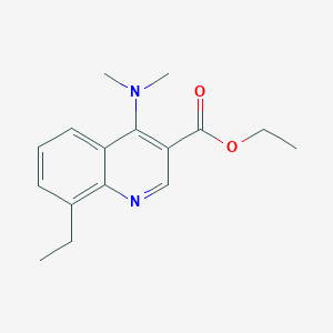 molecular formula C16H20N2O2 B11847363 Ethyl 4-(dimethylamino)-8-ethylquinoline-3-carboxylate 