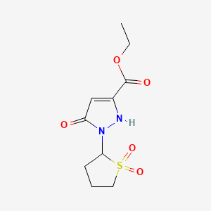molecular formula C10H14N2O5S B11847403 Ethyl 1-(1,1-dioxidotetrahydrothiophen-2-yl)-5-hydroxy-1H-pyrazole-3-carboxylate 