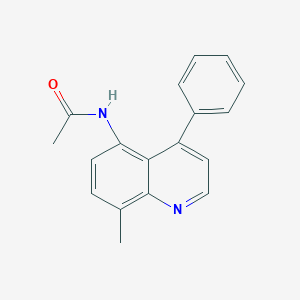 molecular formula C18H16N2O B11847440 Acetamide, N-(8-methyl-4-phenyl-5-quinolinyl)- CAS No. 144630-79-5