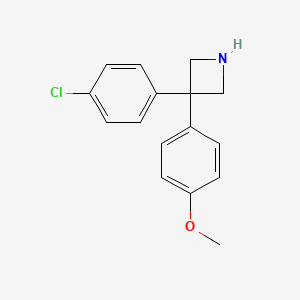 molecular formula C16H16ClNO B11847519 3-(4-Chlorophenyl)-3-(4-methoxyphenyl)azetidine CAS No. 917899-27-5