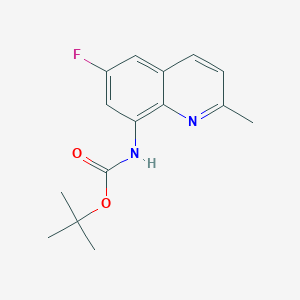 molecular formula C15H17FN2O2 B11847585 tert-Butyl (6-fluoro-2-methylquinolin-8-yl)carbamate 