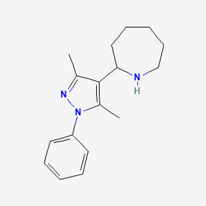 molecular formula C17H23N3 B11847596 2-(3,5-Dimethyl-1-phenyl-1H-pyrazol-4-yl)azepane 