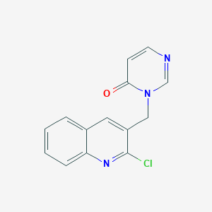 molecular formula C14H10ClN3O B11847609 3-((2-Chloroquinolin-3-yl)methyl)pyrimidin-4(3H)-one 