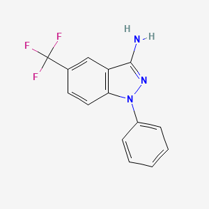 molecular formula C14H10F3N3 B11847620 1-Phenyl-5-(trifluoromethyl)-1H-indazol-3-amine CAS No. 61272-73-9