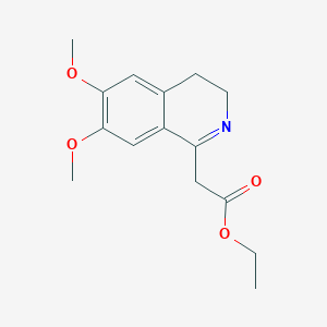 molecular formula C15H19NO4 B11847654 Ethyl 2-(6,7-dimethoxy-3,4-dihydroisoquinolin-1-yl)acetate CAS No. 21271-01-2