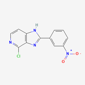 molecular formula C12H7ClN4O2 B11847656 1H-Imidazo(4,5-c)pyridine, 4-chloro-2-(3-nitrophenyl)- CAS No. 75007-82-8