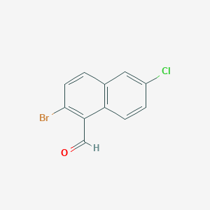 molecular formula C11H6BrClO B11847670 2-Bromo-6-chloro-1-naphthaldehyde 
