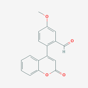 molecular formula C17H12O4 B11847671 Benzaldehyde, 5-methoxy-2-(2-oxo-2H-1-benzopyran-4-yl)- CAS No. 820209-50-5