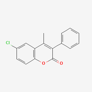 molecular formula C16H11ClO2 B11847684 6-Chloro-4-methyl-3-phenylcoumarin CAS No. 112030-31-6