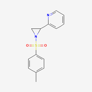 molecular formula C14H14N2O2S B11847702 Aziridine, 1-[(4-methylphenyl)sulfonyl]-2-(2-pyridinyl)- CAS No. 796975-18-3