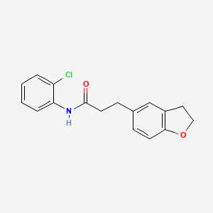 molecular formula C17H16ClNO2 B1184771 N-(2-chlorophenyl)-3-(2,3-dihydro-1-benzofuran-5-yl)propanamide 