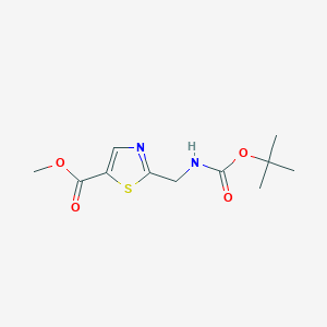 molecular formula C11H16N2O4S B11847753 Methyl 2-(((tert-butoxycarbonyl)amino)methyl)thiazole-5-carboxylate 