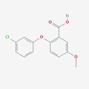 molecular formula C14H11ClO4 B11847796 2-(3-Chlorophenoxy)-5-methoxybenzoic acid CAS No. 86456-12-4