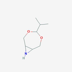molecular formula C8H15NO2 B118478 4-Propan-2-yl-3,5-dioxa-8-azabicyclo[5.1.0]octane CAS No. 148019-12-9