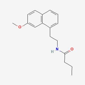 molecular formula C17H21NO2 B11847814 Butanamide, N-(2-(7-methoxy-1-naphthalenyl)ethyl)- CAS No. 138112-99-9