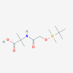 molecular formula C12H25NO4Si B11847824 N-({[tert-Butyl(dimethyl)silyl]oxy}acetyl)-2-methylalanine CAS No. 145213-64-5