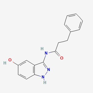 molecular formula C16H15N3O2 B11847826 N-(5-Hydroxy-1H-indazol-3-yl)-3-phenylpropanamide CAS No. 511204-84-5