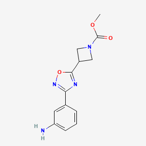 molecular formula C13H14N4O3 B11847837 Methyl 3-(3-(3-aminophenyl)-1,2,4-oxadiazol-5-yl)azetidine-1-carboxylate 