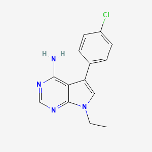 molecular formula C14H13ClN4 B11847863 5-(4-Chlorophenyl)-7-ethyl-7H-pyrrolo[2,3-d]pyrimidin-4-amine 