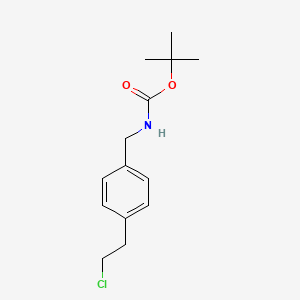 molecular formula C14H20ClNO2 B11847899 tert-Butyl 4-(2-chloroethyl)benzylcarbamate 