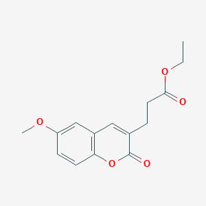 molecular formula C15H16O5 B11847947 Ethyl 3-(6-methoxy-2-oxo-2H-chromen-3-yl)propanoate 