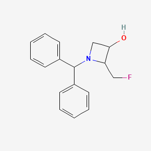 molecular formula C17H18FNO B11847957 1-(Diphenylmethyl)-2-(fluoromethyl)azetidin-3-ol 