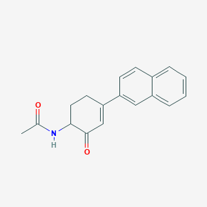 molecular formula C18H17NO2 B11847961 N-(4-(Naphthalen-2-yl)-2-oxocyclohex-3-en-1-yl)acetamide CAS No. 88141-46-2