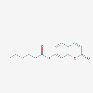 molecular formula C16H18O4 B11847964 4-Methyl-2-oxo-2H-1-benzopyran-7-yl hexanoate CAS No. 17695-47-5