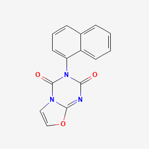molecular formula C15H9N3O3 B11848044 2H-Oxazolo(3,2-a)-1,3,5-triazine-2,4(3H)-dione, 3-(1-naphthalenyl)- CAS No. 35629-65-3