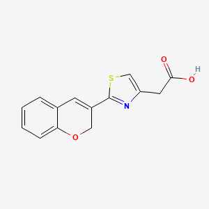 molecular formula C14H11NO3S B11848079 2-(2-(2H-Chromen-3-yl)thiazol-4-yl)acetic acid 