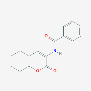 molecular formula C16H15NO3 B11848099 Benzamide, N-(5,6,7,8-tetrahydro-2-oxo-2H-1-benzopyran-3-yl)- CAS No. 92963-44-5