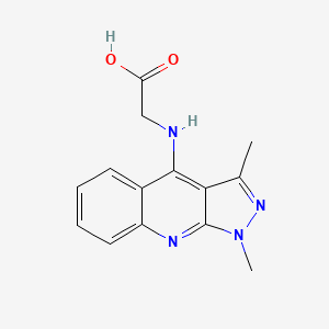 molecular formula C14H14N4O2 B11848119 Glycine, N-(1,3-dimethyl-1H-pyrazolo[3,4-b]quinolin-4-yl)- CAS No. 105774-29-6