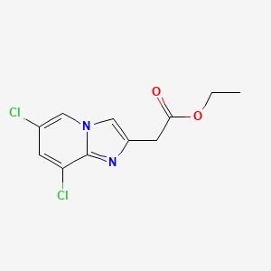 molecular formula C11H10Cl2N2O2 B11848165 Ethyl 2-(6,8-dichloroimidazo[1,2-a]pyridin-2-yl)acetate CAS No. 59128-03-9