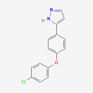 molecular formula C15H11ClN2O B11848181 5-(4-(4-Chlorophenoxy)phenyl)-1H-pyrazole CAS No. 1397220-65-3