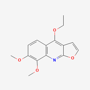 molecular formula C15H15NO4 B11848235 4-Ethoxy-7,8-dimethoxyfuro[2,3-b]quinoline CAS No. 106006-02-4