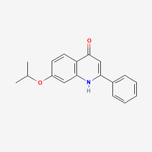 molecular formula C18H17NO2 B11848237 4-Quinolinol, 7-(1-methylethoxy)-2-phenyl- CAS No. 825620-18-6