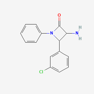 molecular formula C15H13ClN2O B11848337 3-Amino-4-(3-chlorophenyl)-1-phenylazetidin-2-one 