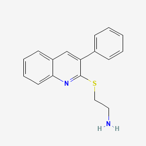 molecular formula C17H16N2S B11848340 2-((3-Phenylquinolin-2-yl)thio)ethanamine CAS No. 110487-07-5