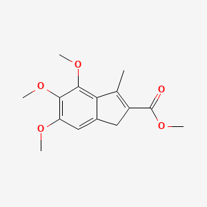 molecular formula C15H18O5 B11848381 Methyl 4,5,6-trimethoxy-3-methyl-1H-indene-2-carboxylate 
