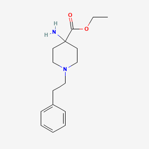 molecular formula C16H24N2O2 B11848419 Ethyl 4-amino-1-phenethylpiperidine-4-carboxylate CAS No. 228252-36-6