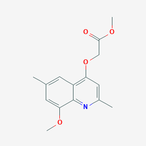 molecular formula C15H17NO4 B11848465 Methyl 2-((8-methoxy-2,6-dimethylquinolin-4-yl)oxy)acetate 