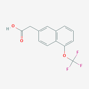 molecular formula C13H9F3O3 B11848520 1-(Trifluoromethoxy)naphthalene-6-acetic acid 