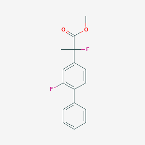 molecular formula C16H14F2O2 B11848525 Methyl 2-fluoro-2-(2-fluoro-[1,1'-biphenyl]-4-yl)propanoate 