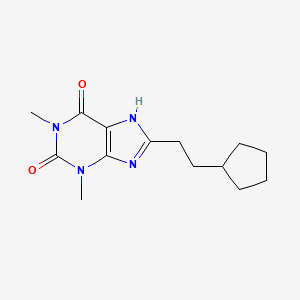 molecular formula C14H20N4O2 B11848526 8-(2-Cyclopentylethyl)theophylline CAS No. 74039-71-7