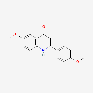 molecular formula C17H15NO3 B11848540 6-methoxy-2-(4-methoxyphenyl)-1H-quinolin-4-one CAS No. 21202-70-0