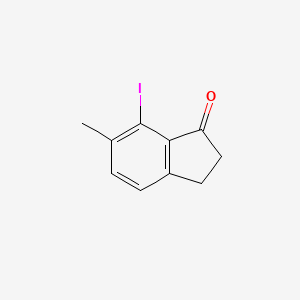 molecular formula C10H9IO B11848543 7-Iodo-6-methyl-2,3-dihydroinden-1-one 