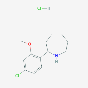 molecular formula C13H19Cl2NO B11848561 2-(4-Chloro-2-methoxyphenyl)azepane hydrochloride 