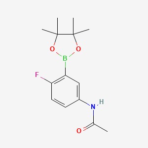 molecular formula C14H19BFNO3 B11848573 N-(4-fluoro-3-(4,4,5,5-tetramethyl-1,3,2-dioxaborolan-2-yl)phenyl)acetamide 
